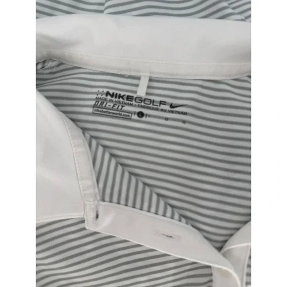 Nike Golf Dri-FIT Women's Miami Marlins Striped Polo Shirt Size L - Picture 4 of 6